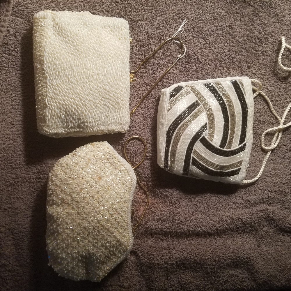 VINTAGE BEADED HANDBAGS-group